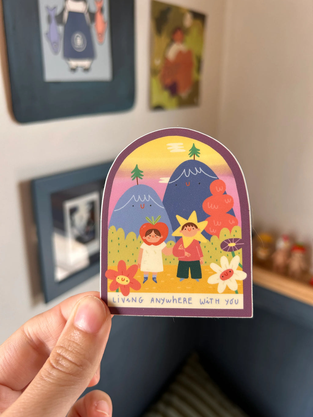 Sticker "living anywhere with you"