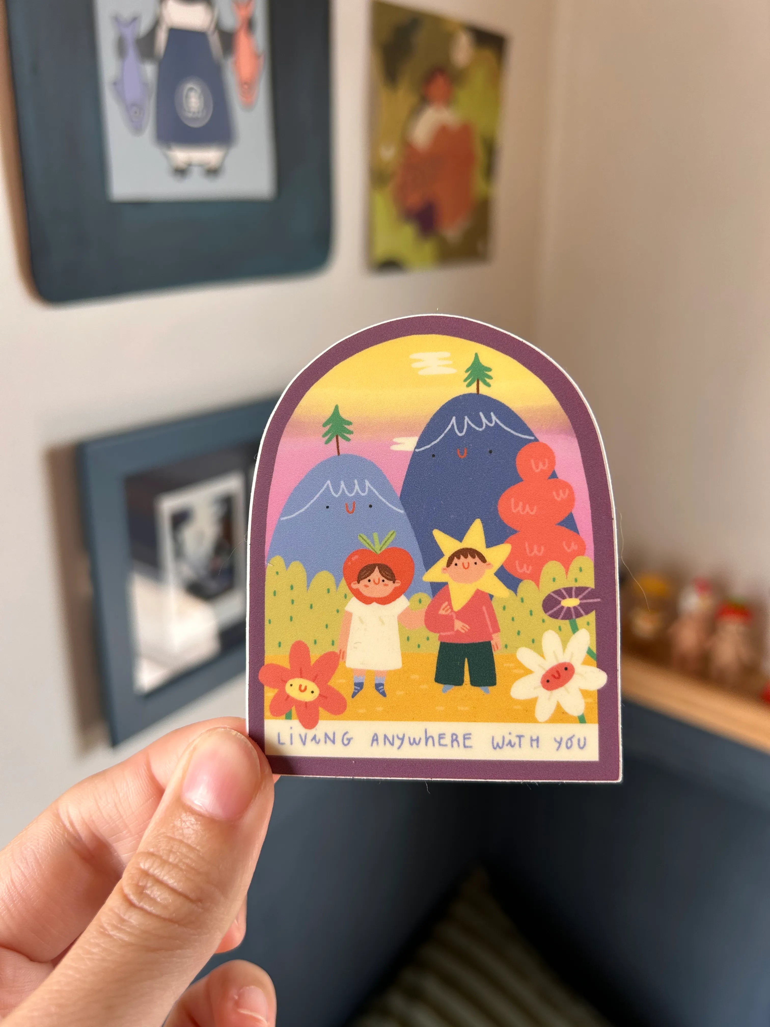 Sticker "living anywhere with you"