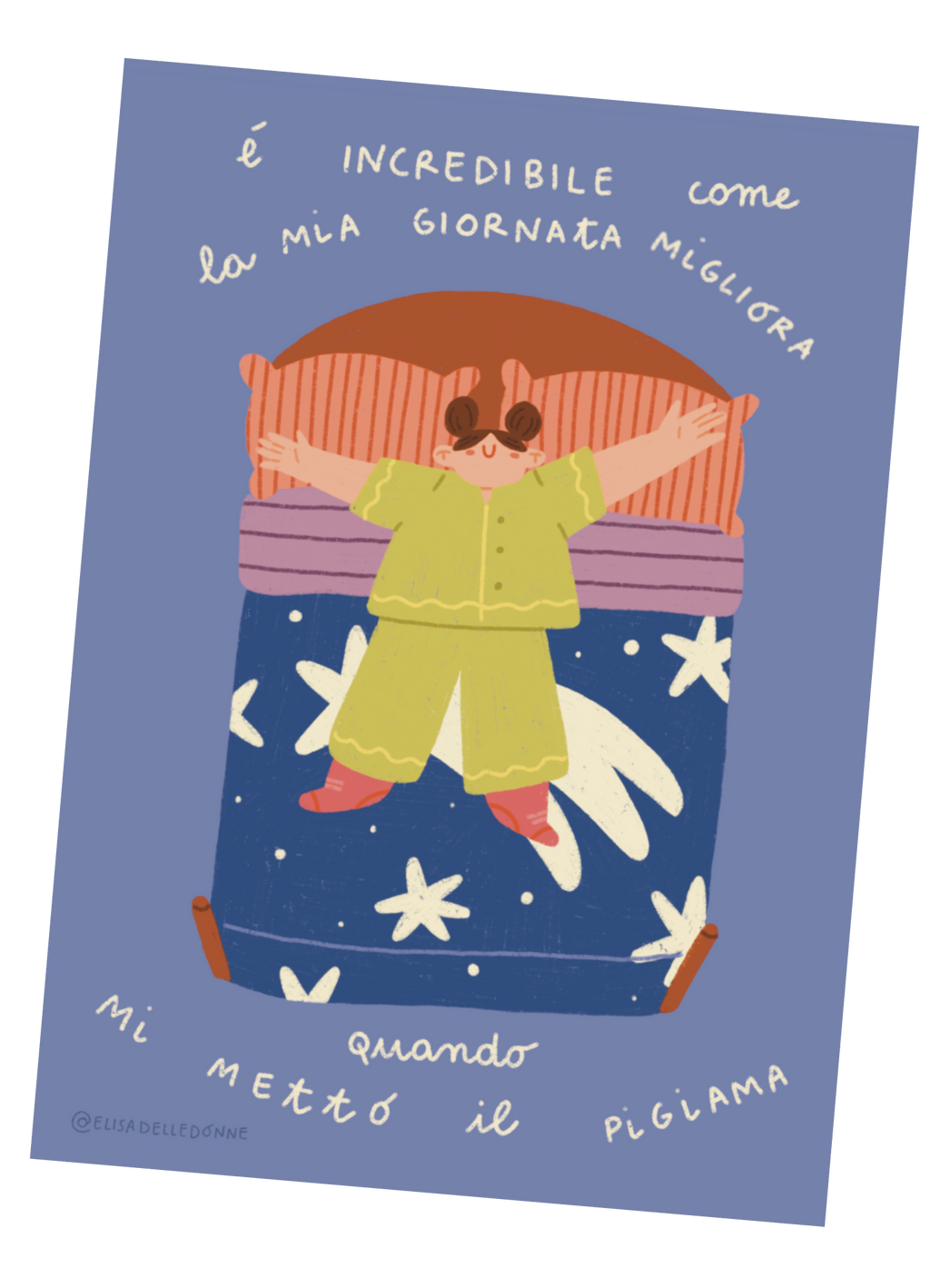 Illustrazione "che bello mettersi a letto"