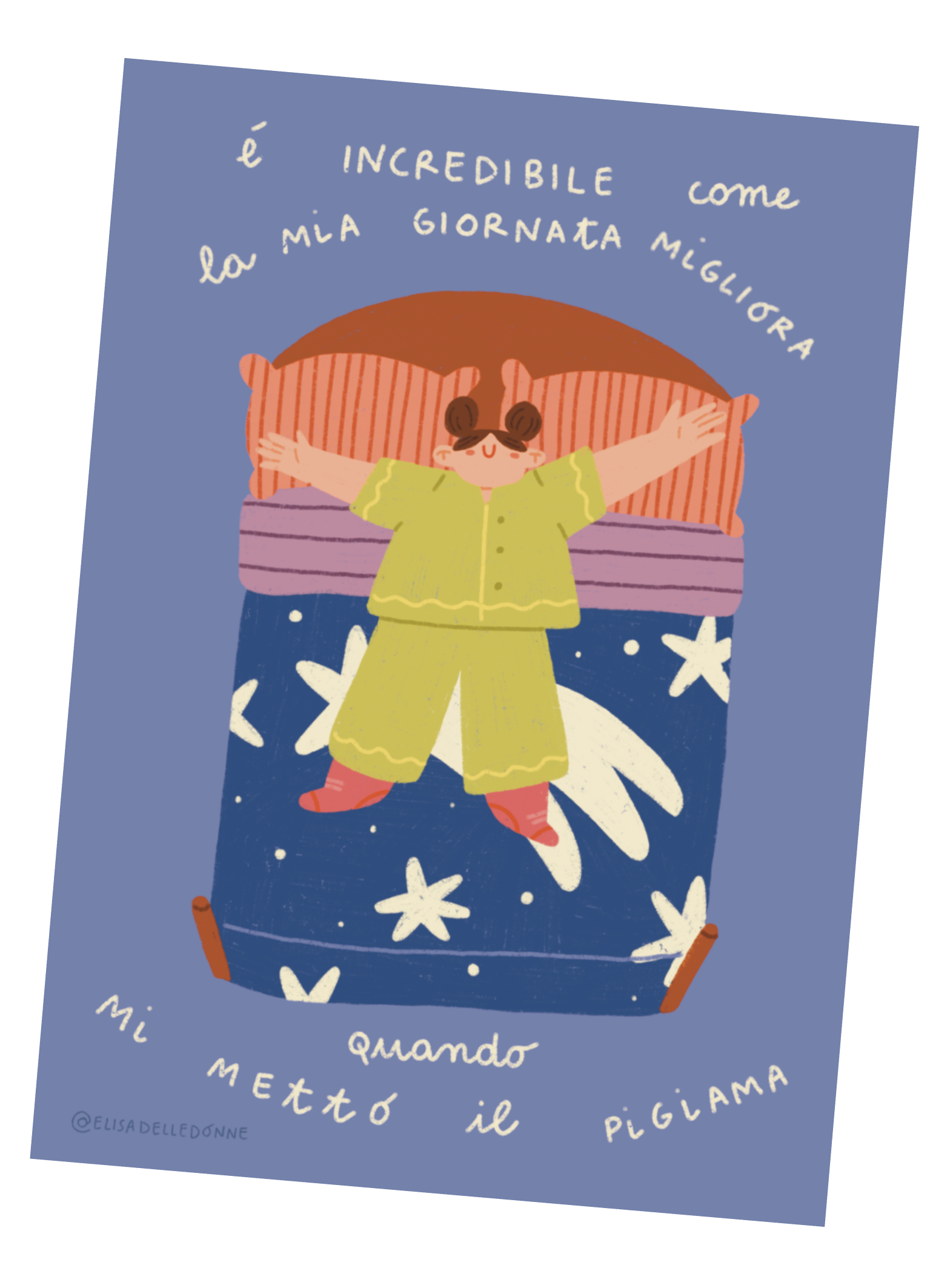 Illustrazione "che bello mettersi a letto"